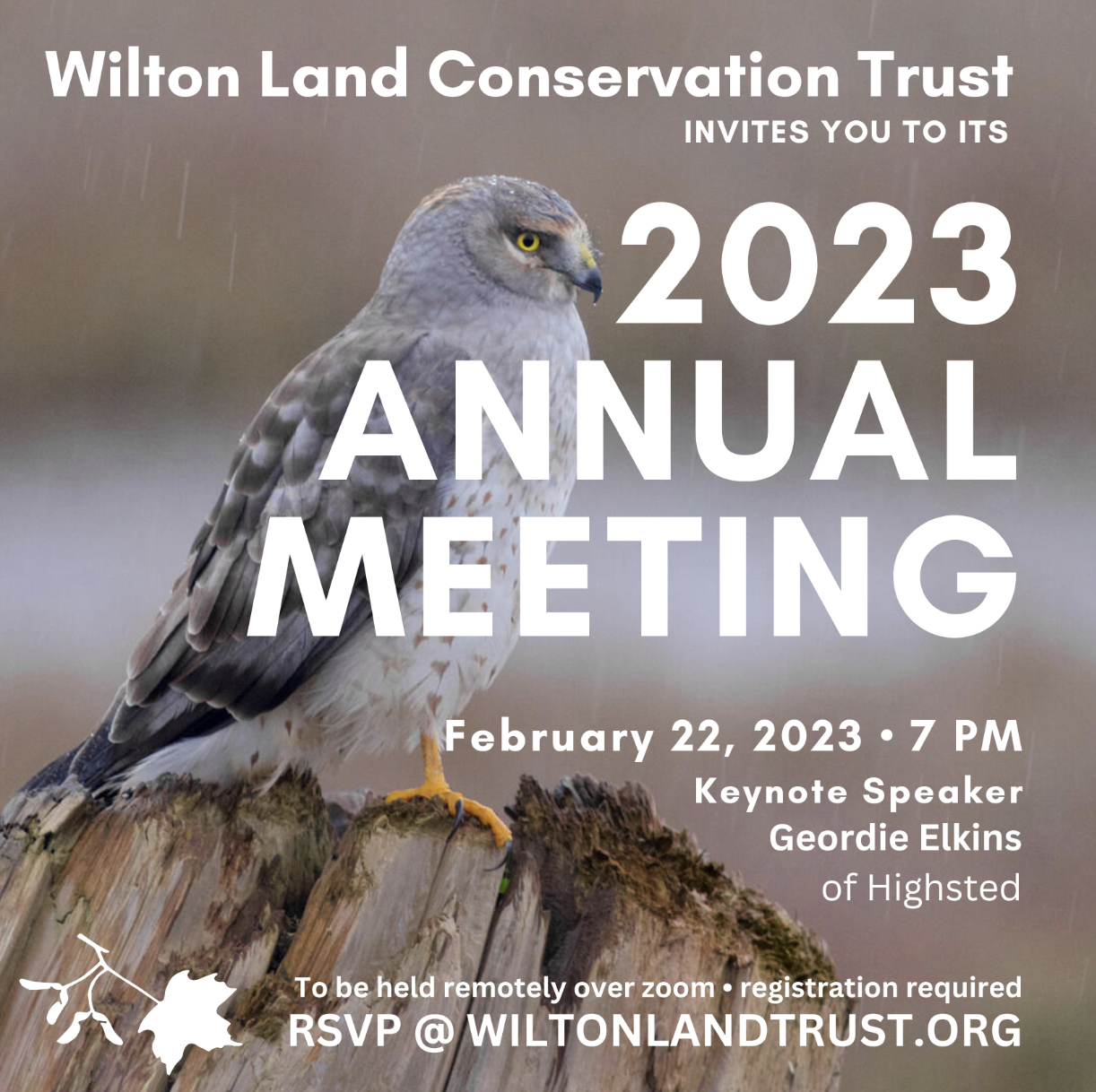 Wilton Land Conservation Trust 2023 Annual Meeting (Zoom) Good